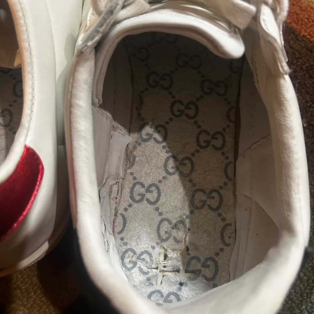 Gucci White Sneakers with Red and Orange Details - Picture 11 of 14